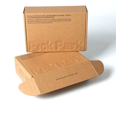 comprare CMYK Brown Kraft Paper Box Abbigliamento Mailer Spedizione Imballaggio Con testo in rilievo online manufacture