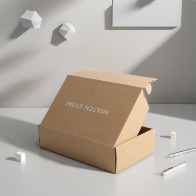 comprare Casella di carta a cerniera corrugata Kraft di alta resistenza in bianco argento con stampa su misura online manufacture