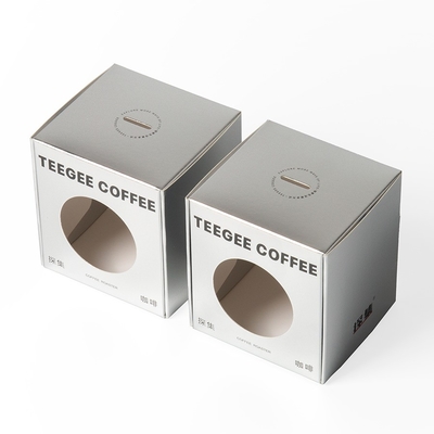 comprare Scatola di imballaggio per caffè a chiusura automatica in cartone quadrato con spessore personalizzato della finestra del ciclo online manufacture