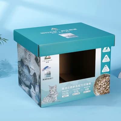 comprare Scatole di cartone per l' esibizione dei prodotti per il cibo per gatti, scatole di cartone ondulato con coperchio online manufacture