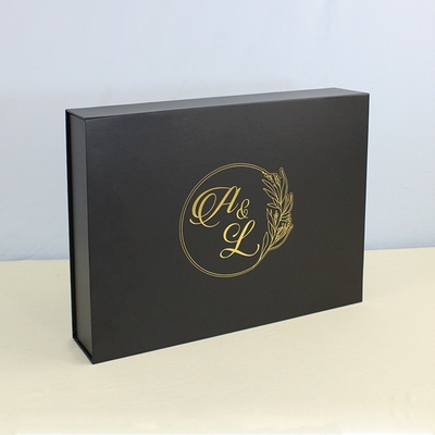 Scatole per imballaggi di lusso personalizzate con stampa di logo personalizzato scatole regalo magnetiche rigide nere con coperchio di chiusura magnetica