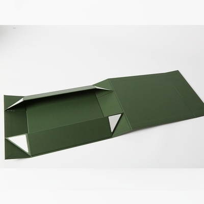 Scatola di imballaggio magnetica ripiegabile in cartone, scatola regalo magnetica verde stampa su misura