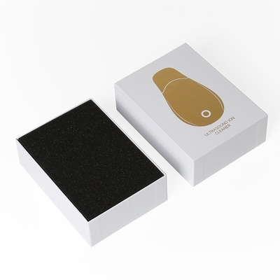 Scatola di imballaggio per strumenti di bellezza in carta su misura con inserto di modulo su cartone grigio