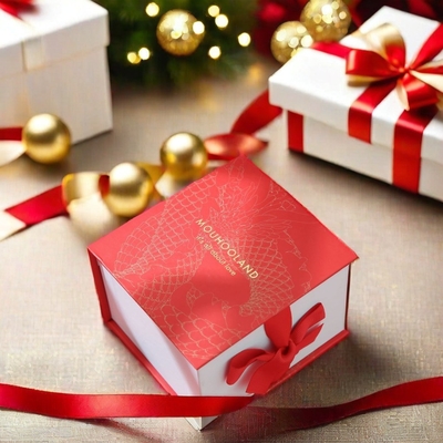 Gold Hot Stamping Cartone rigido Cosmetic Gift Box Imballaggio Libro a forma di piegatura